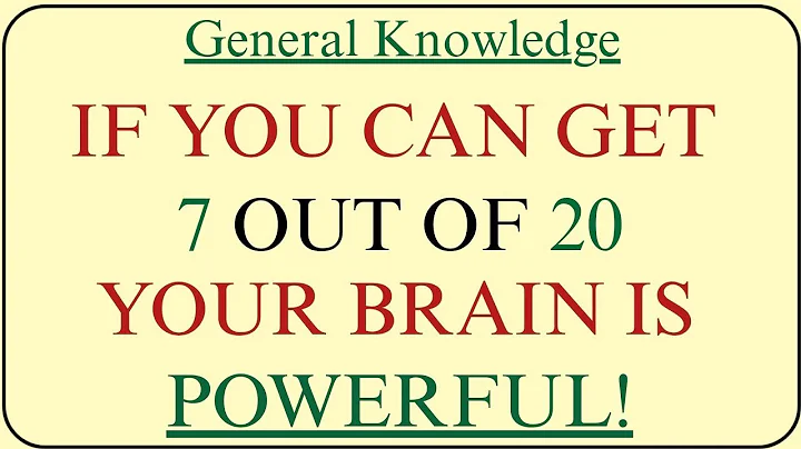 🧠 If You Can Get 7 Out of 20, Your Brain is SO Powerful! | MCQs master| General Knowledge Test