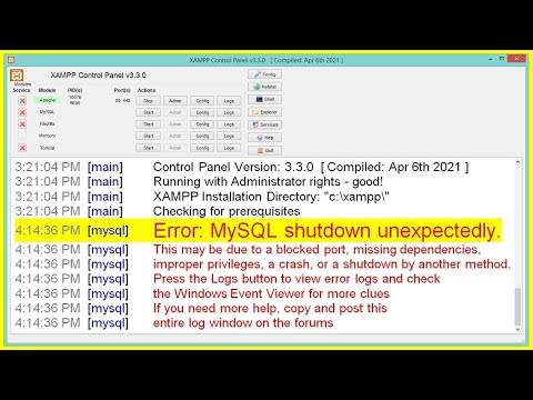 [RÉSOLU] Erreur XAMPP : MySQL s'est arrêté inopinément | Réparer une base de données corrompue