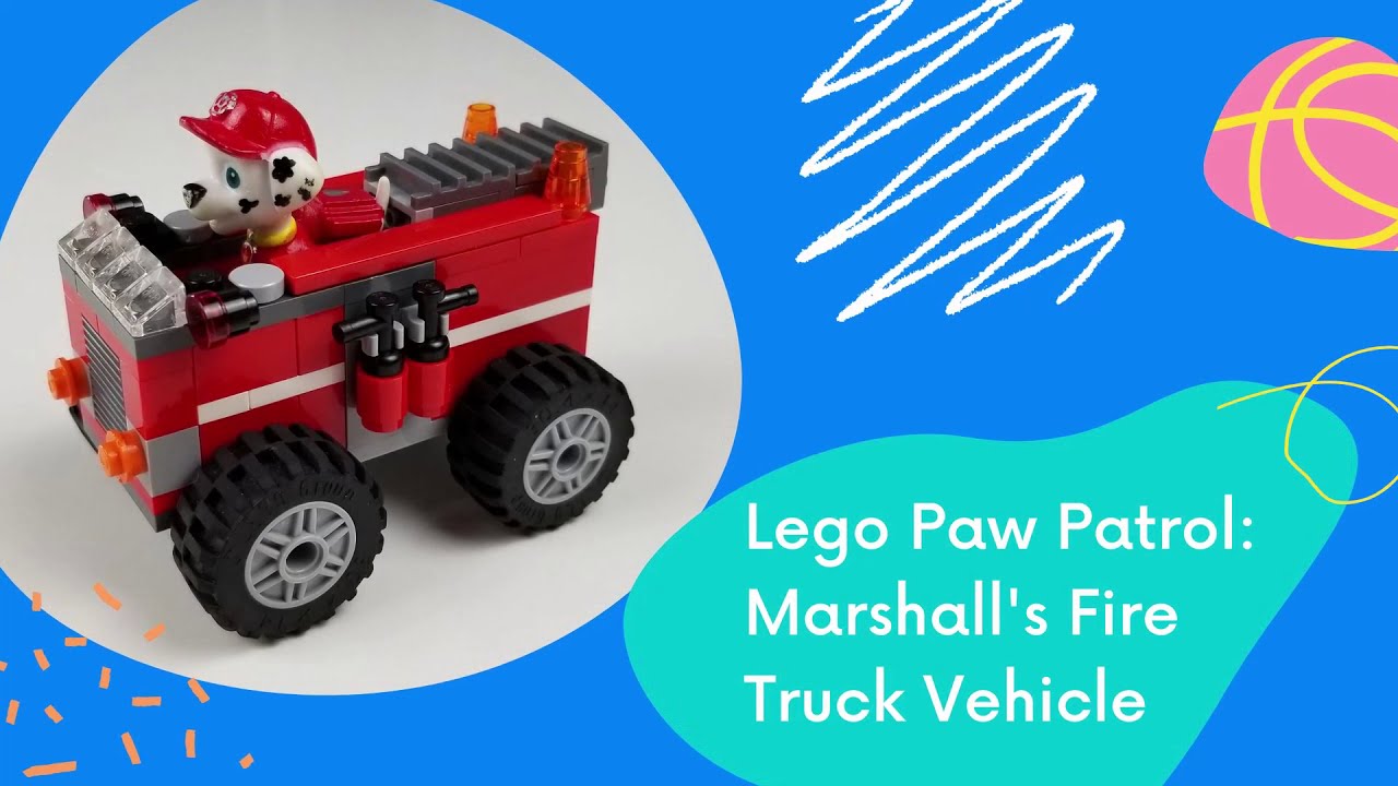 How to Build Lego Paw Patrol Marshall Fire Truck Vehicle 