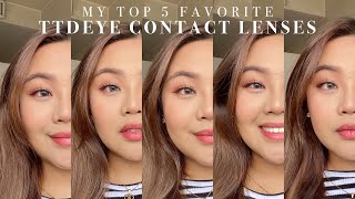 ranking my top 5 favorite contact lenses from TTDEYE ♡ must have for dark brown eyes!