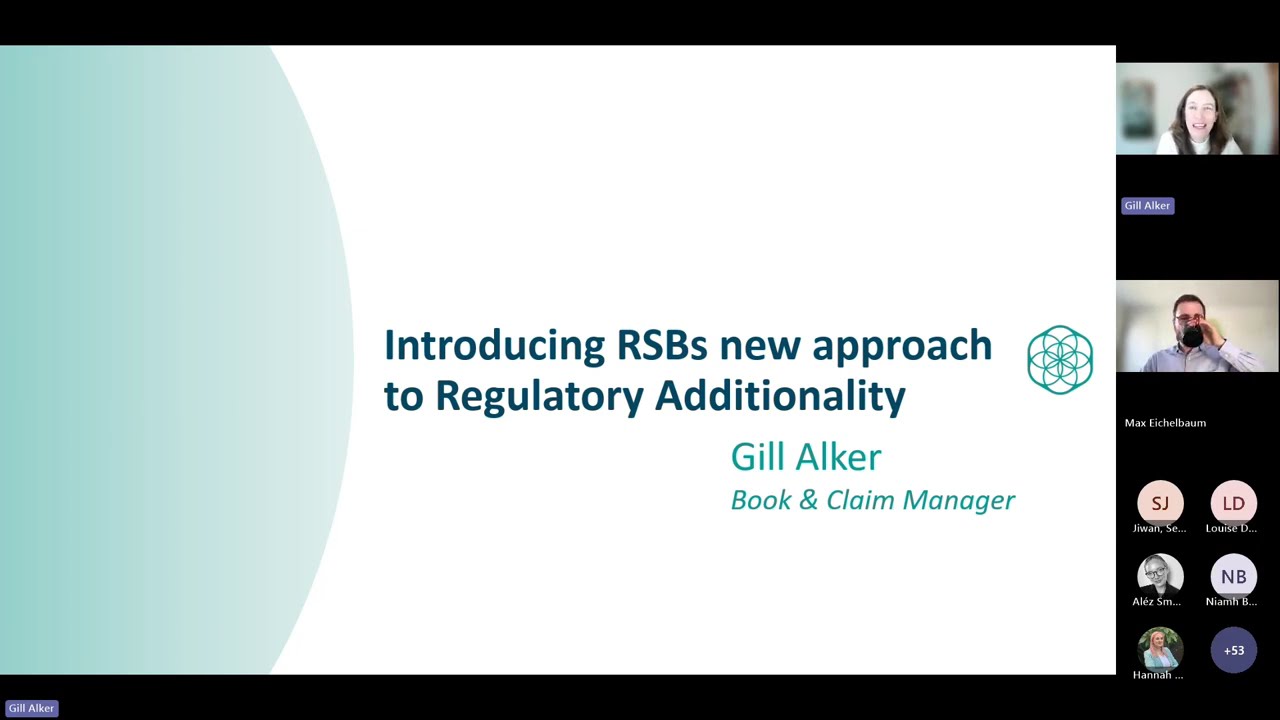 RSB Book & Claim Webinar: A New Approach to Additionality