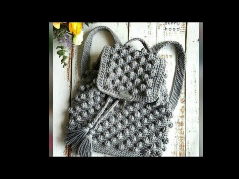 طريقة عمل شنطه ظهر بغرزه الفشاره كروشيه حبيبه