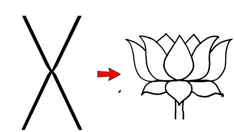 How To draw A Lotus Drawing from letter X | How To Draw A Lotus Flower Very Easy Step by step