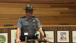 Oregon State Police Holds Press Conference After Rescuing 1-Year-Old Baby