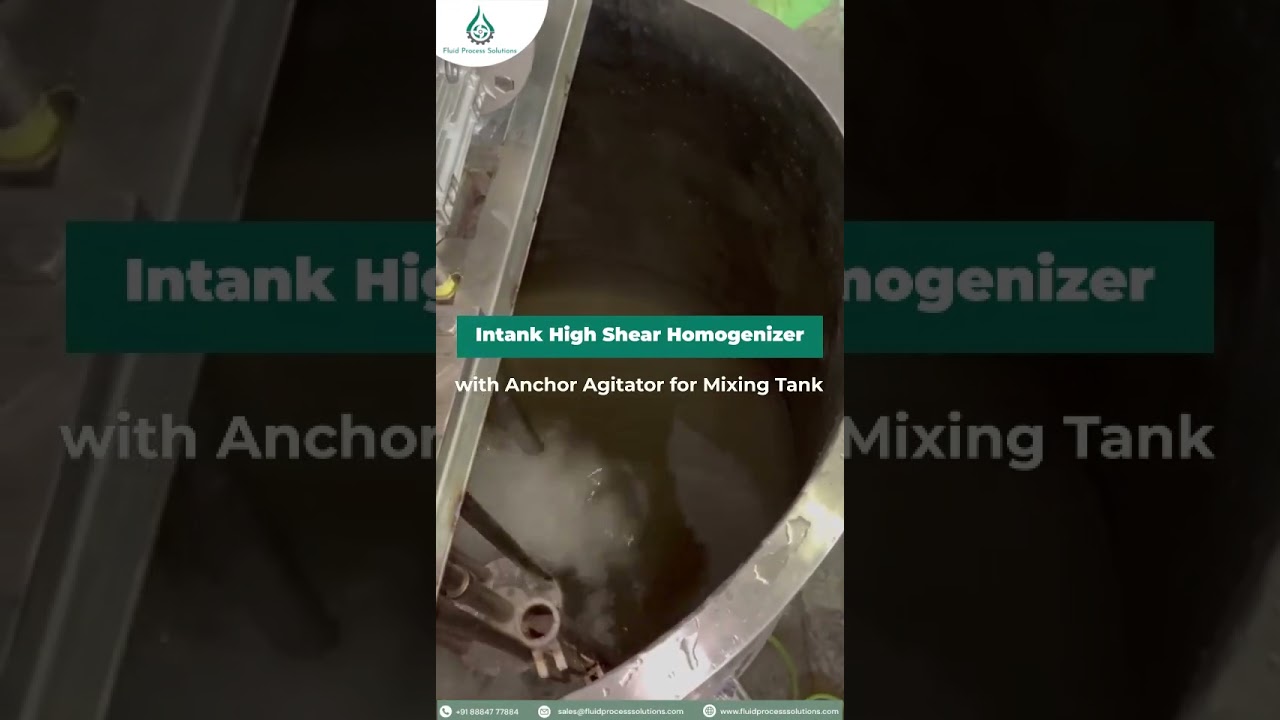 High Shear Homogenizer Mixture with Anchor Agitator for Mixing Tanks  | Fluid process solution FPS