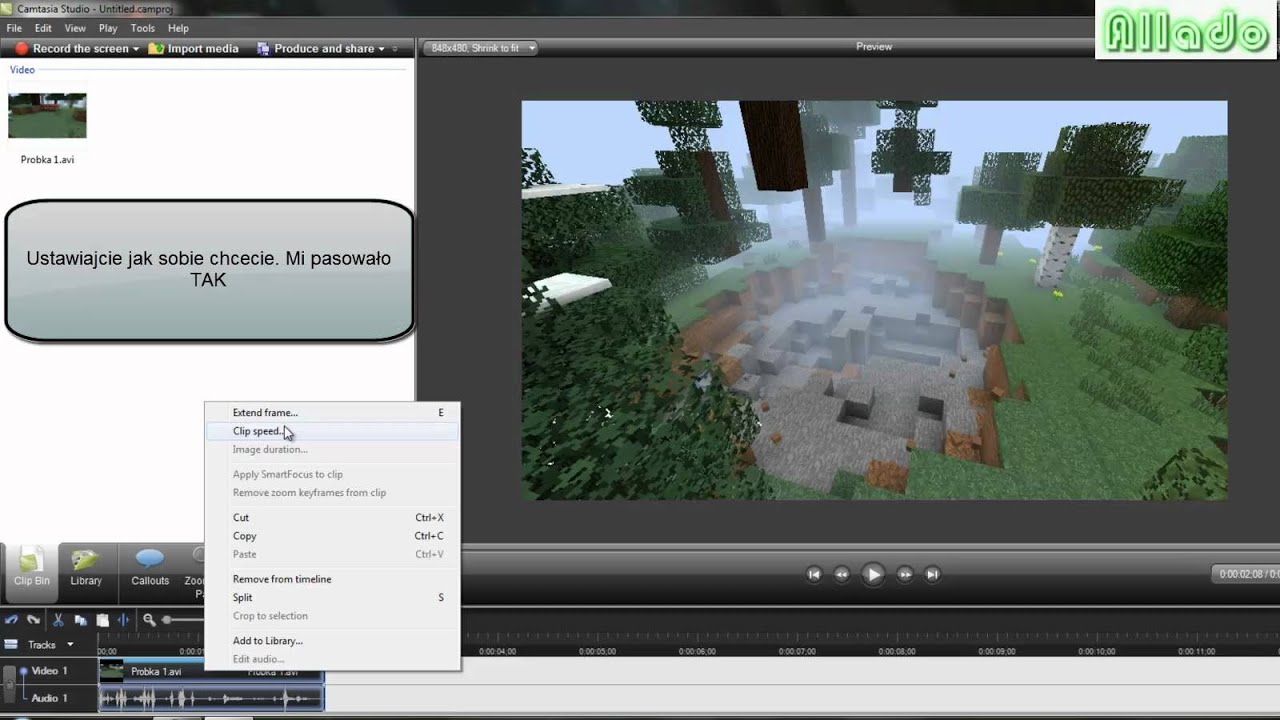 Poradnik 1. Camtasia Studio Slow motion YouTube