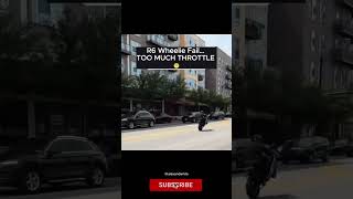 YAMAHA R6 Wheelie Fail… TOO MUCH THROTTLE 😬 #crash #motorcycle #automobile