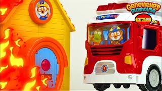 Video Educativo Para Niños! Juguetes Pororo The Little Penguin Fire Truck!