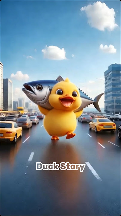 the fish got hit 😱💥🦈 Very Sad Duck #funny duck #duckshorts #duck #ai #shorts