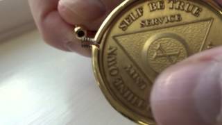 AA Medallion Holder Keychain Gold Plated