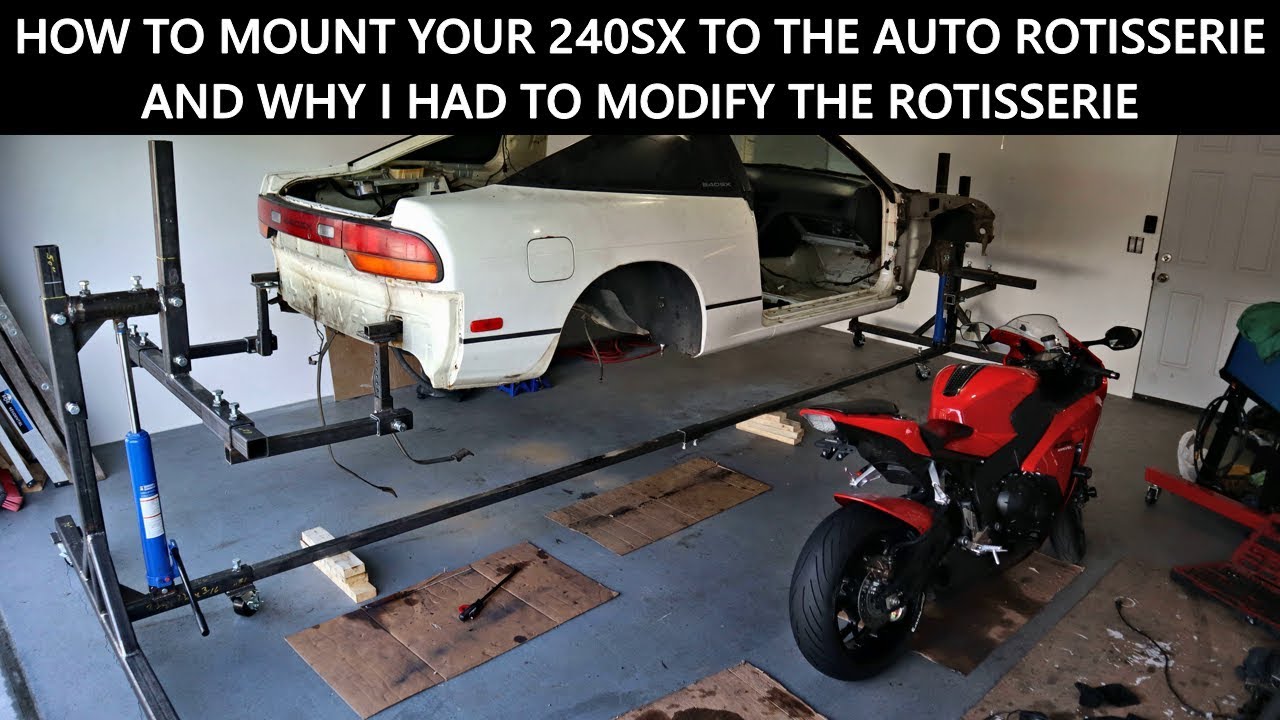 How to mount your 240sx to the auto rotisserie and why I had to modify