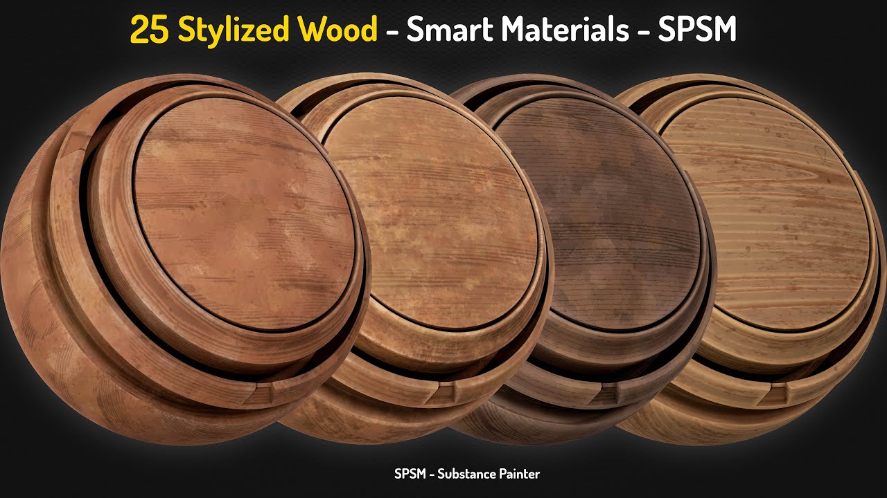 Stylized Wood Smart Materials For Substance Painter - YouTube