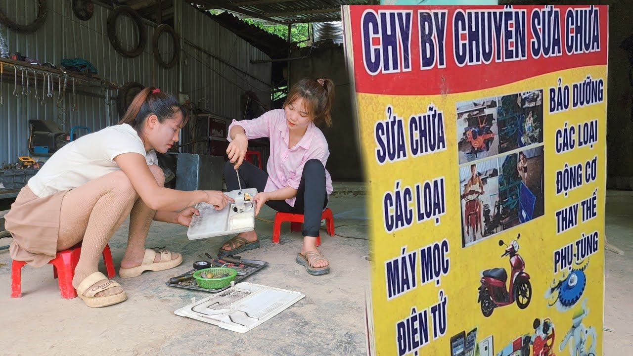 TimeLaps:100 days since the girl started working as a mechanic, repairing tillers and rice threshers