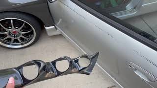 Carbon fiber 3 gauge A pillar install on 1998 GSX Gauge Pod Install On An Eclipse