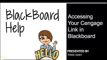 Accessing Your Cengage Link in Blackboard