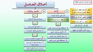 شرح الدرس الثامن والعشرون: أخلاق العمل.