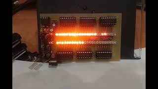 3. VU-meter prototype board - bargraph lower 16 segments,  dots only in the upper 8 steps
