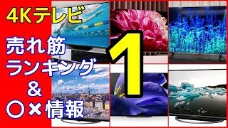 4Kテレビ 売れ筋ランキング ＆ 〇✖情報（1）意外な結果に…　消費税率アップ間近→購入検討中の方必見！！