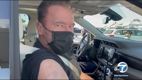 Schwarzenegger receives COVID vaccine at Dodger Stadium: 