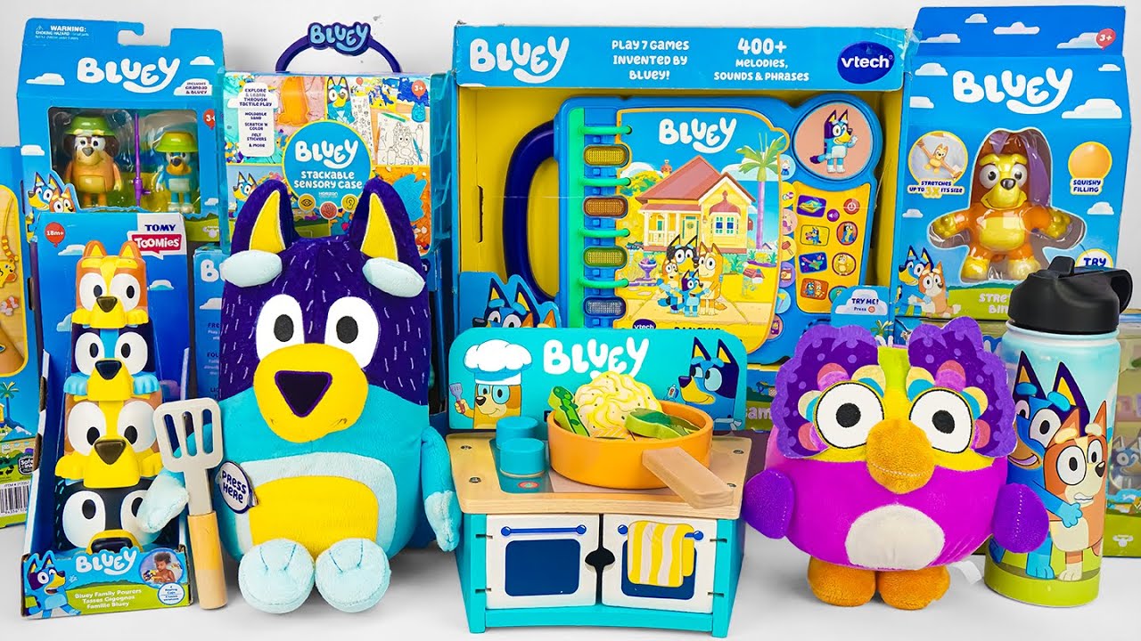Bluey Toy Collection Unboxing Review 🐾 Wooden Fancy Restaurant Playset & Chattermax Plush Toy ASMR