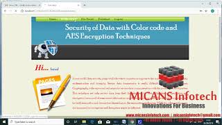asp .net source code for Security of Data with Color and AES Encryption Techniques