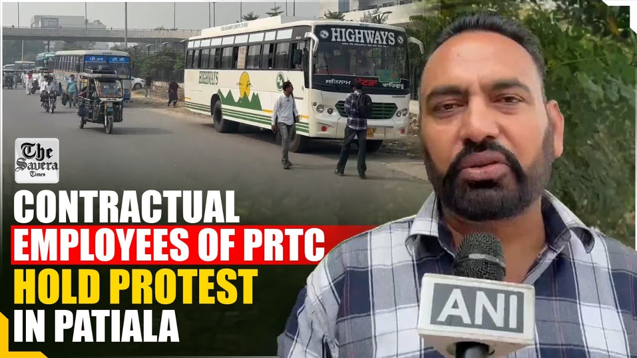Contractual employees of PRTC hold protest in Patiala