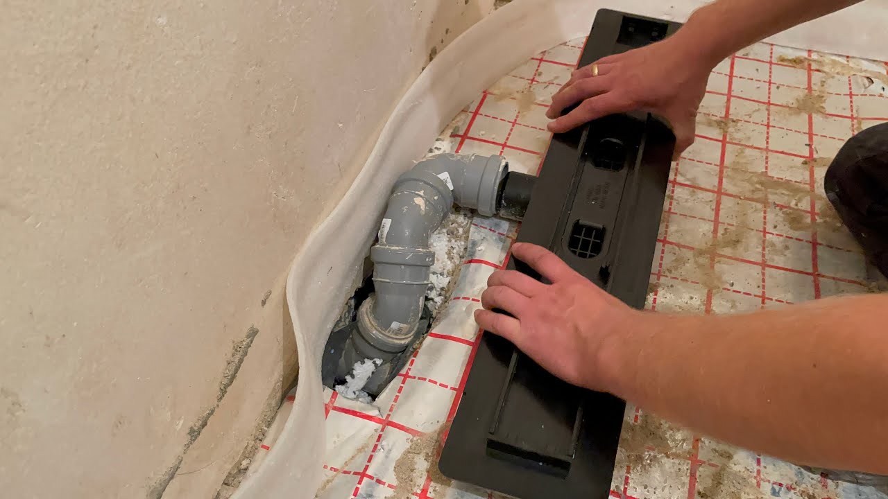 Монтаж душевого слива в полу - YouTube