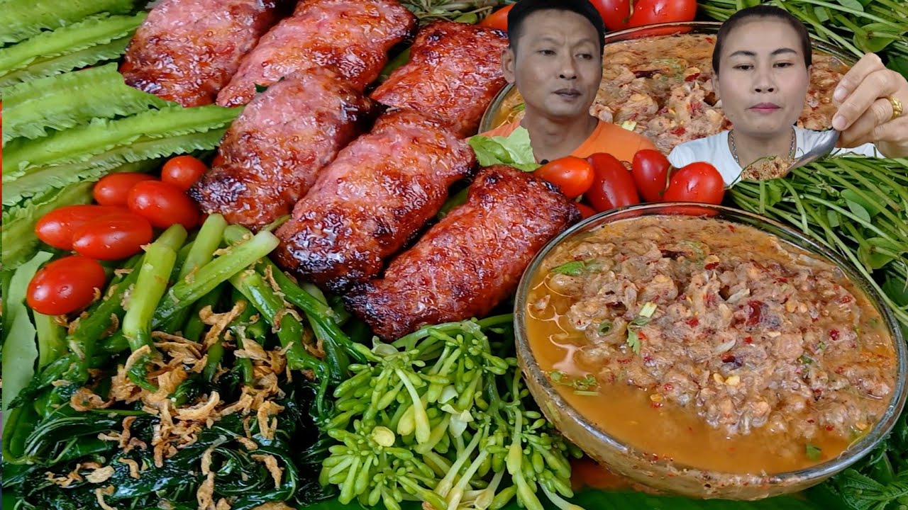 น้ำพริกปลาทู(ป่นปลาทู)แหนมหมูย่าง#ผักชูรสผัดน้ำมัน#ดอกมะละกอต้มเเซ่บขมอ่ำหล่ำจ้า|29 กันยายน  2025