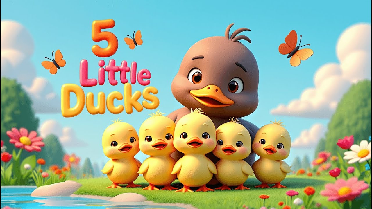 5 Little Ducks 🦆 | Fun Counting Song for Kids | 3D Animation