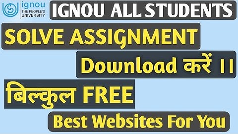 How to Download IGNOU Solved Assignment ।। ignou solve assignment 2020 ।। free solve assignment ।।