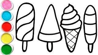 Ice Cream Drawing, Painting & Coloring for Kids and Toddlers - Drawing for Kids