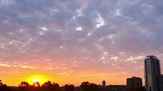 Sunset backwards timelapse | Moving clouds in the sky | Full twiligth visual