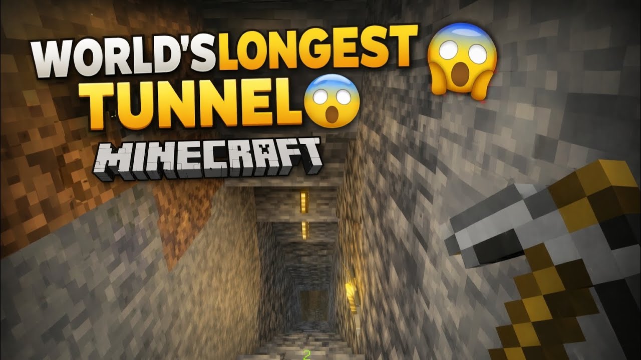 World’s Longest Tunnel in Minecraft 😱 (Never Ending Mining!)
