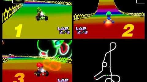 Mario Kart 64 online race rainbow road