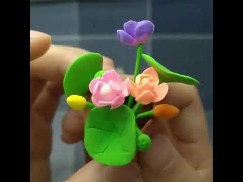 Video Cách nặn ???? chậu hoa sen bằng đất sét tự khô|How to... - youtube