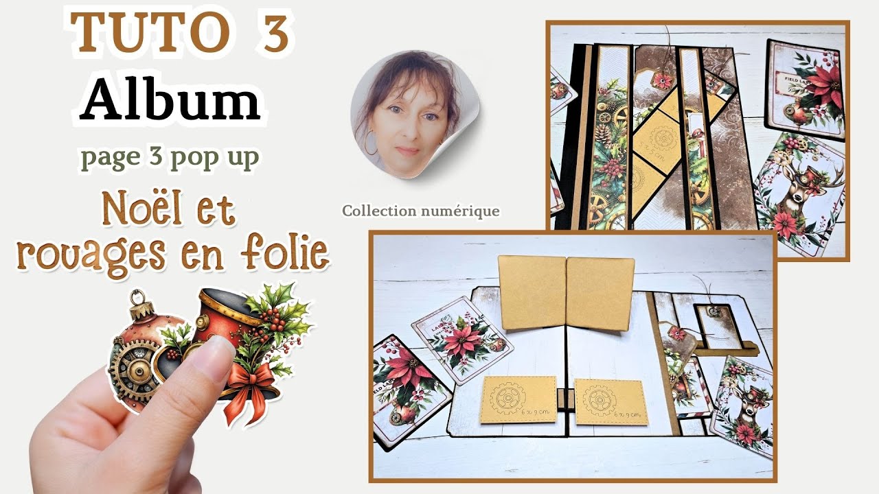 TUTO 3 page 3 Pop up Album Noël et rouages en folie