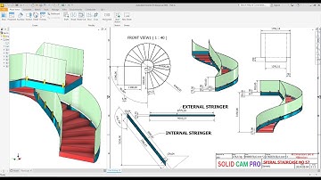Autodesk inventor Create Spiral Staircase with Sheet Metal  Exercise 46