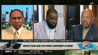 FIRST TAKE | Stephen A. & Perk discuss SGA gets 30 Pts help Thunder beat Wemby & Spurs in Game 2