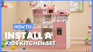 How to Install the Kids Kitchen Set Wooden | 467381259 #costwayhowto #howto