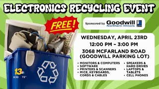 Goodwill hosting Earth Week recycling event to safely dispose your old electronics