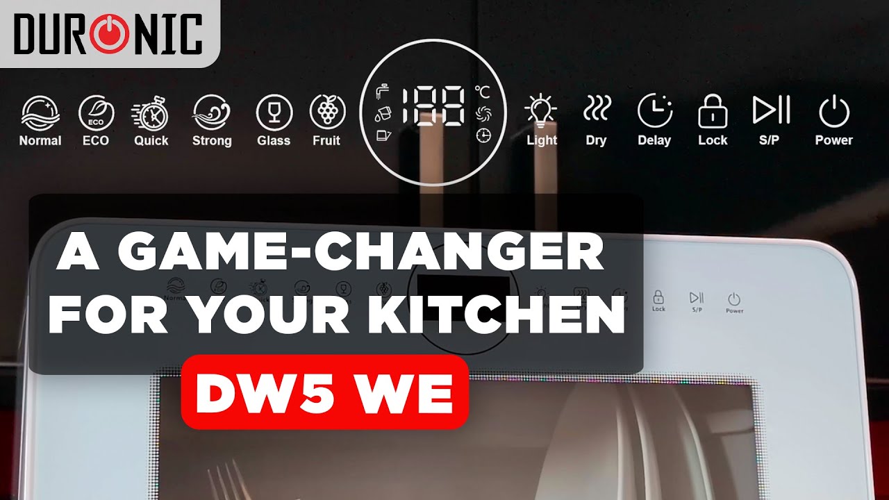 Duronic DW5 WE Compact Dishwasher | 8 Wash Cycles, Energy-Efficient & Space-Saving