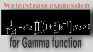 Weierstrass Product Definition(expression) of Reciprocal of Gamma function