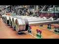 Dangerous  heavy factory machines production process with modern technology  skillful workers