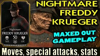 Nightmare Freddy Krueger in Mortal Kombat X Mobile 1.11. Maxed out stats, X-Ray, special attacks.