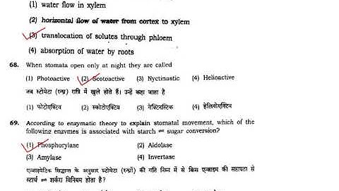 B.Sc. Agriculture (2017) BHU MCQ solved part 1