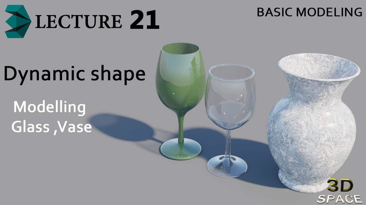 modelling glass and vase with lathe modifier Lecture21 [Urdu/Hindi] YouTube