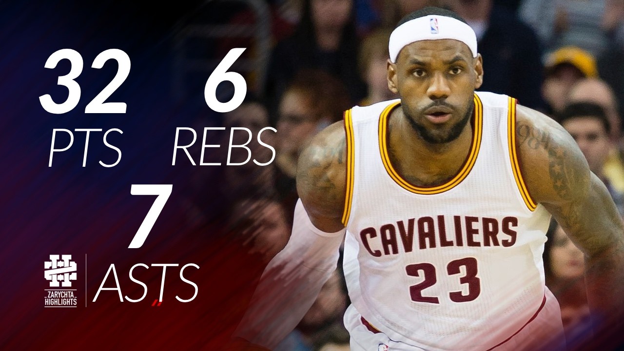 Леброн Джеймс: 32 очка, 6 подборов, 7 передач против «Атланты Хокс» в сезоне 2014/15.