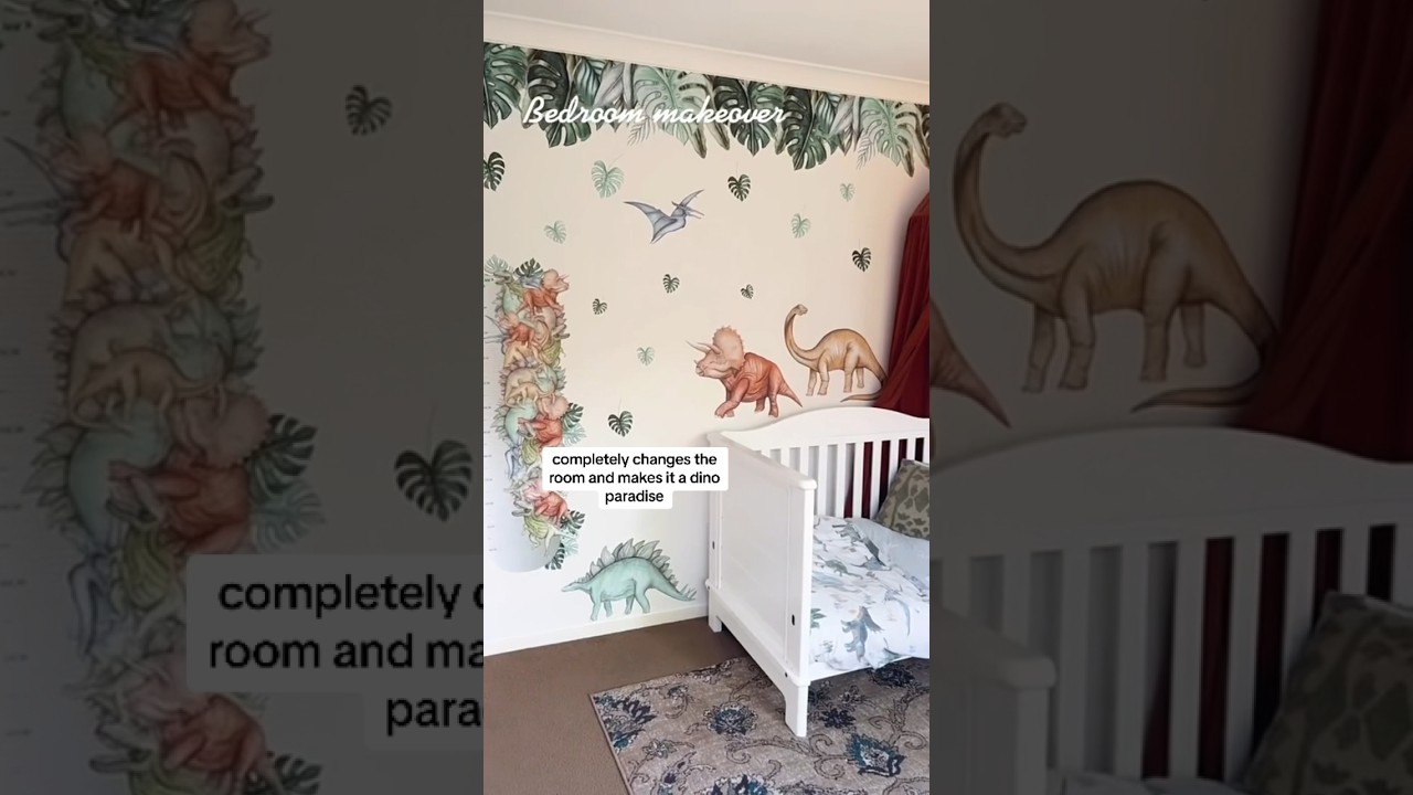 Dinosaur wall sticker makeover✨ 