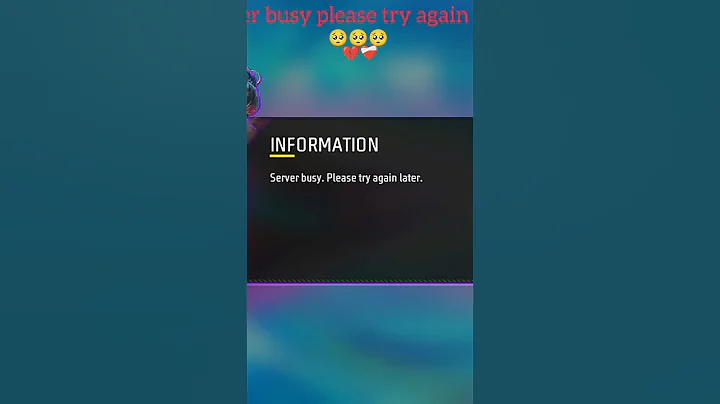 😭Server busy please try again later  free fire login problem 😭