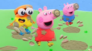 Peppa Pig English Episodes | Doh-doh \& Peppa Pig's Puddle Jump | Play-Doh Show Stop Motion@Play-Doh